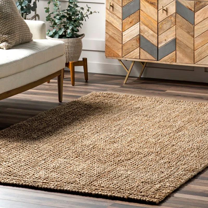 Gracie Oaks Hanne Jute Area Rug for Dining Room Living Room, Natural