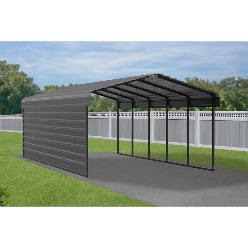 Arrow Arrow Steel Carport with 1 Side Wall Kit, 12X24X07