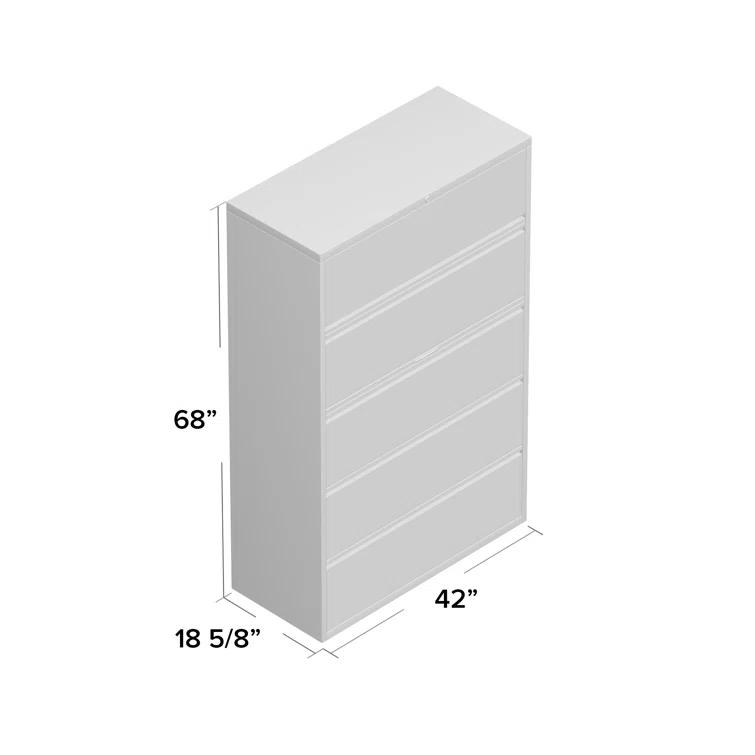 Inbox Zero Pabel 42'' Wide 5 -Drawer Steel File Cabinet