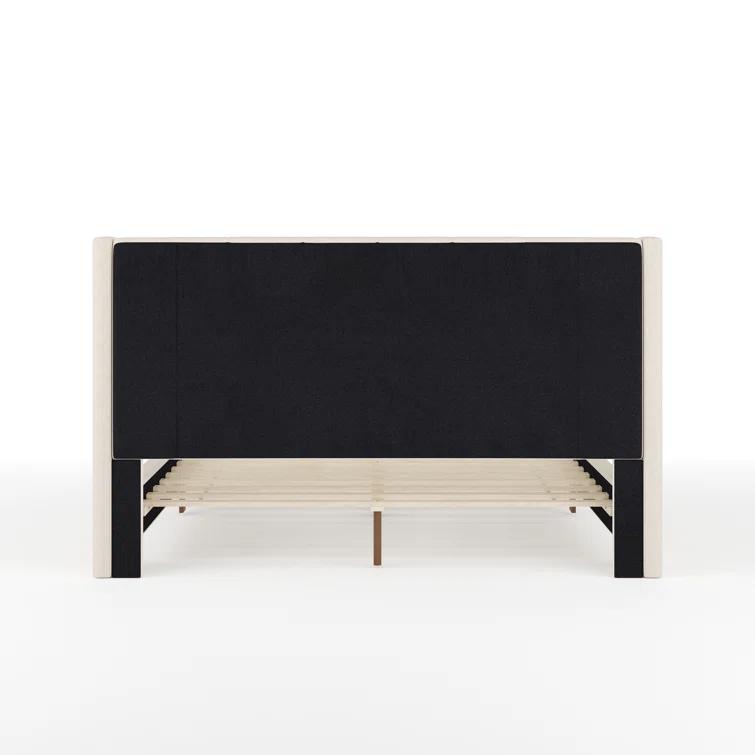 Martha Stewart Martha Stewart Britta Upholstered Platform Bed With Piped Detail Headboard