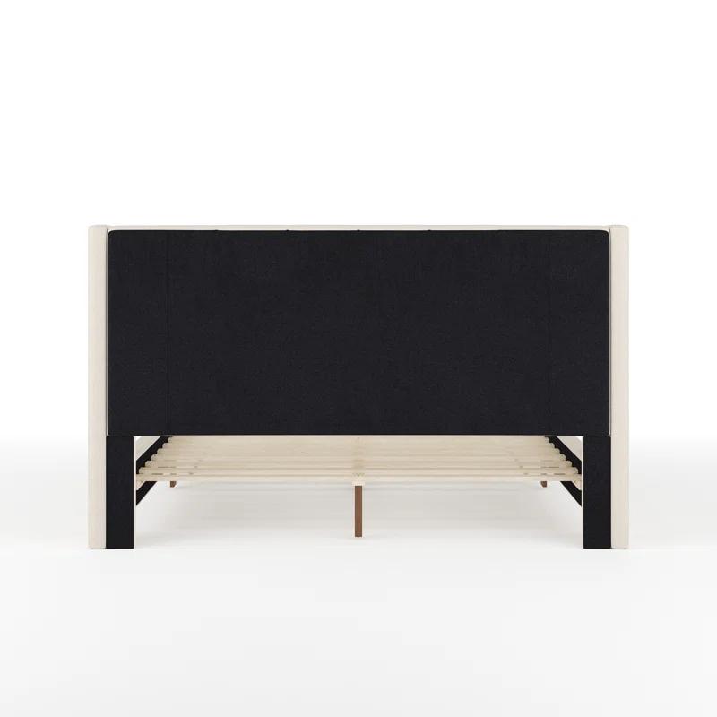 Martha Stewart Martha Stewart Britta Upholstered Platform Bed With Piped Detail Headboard