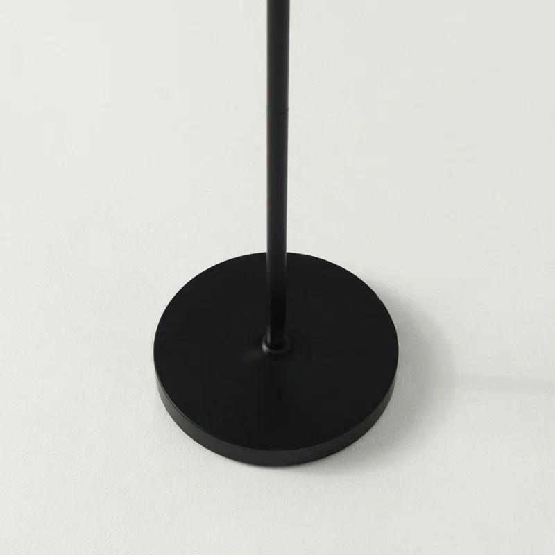 Brightech Swoop 69 in. Mid Century Modern Adjustable Curved Black Standing Lamp with Metal Bowl Shade and Gold Finish - LED Bulb Included