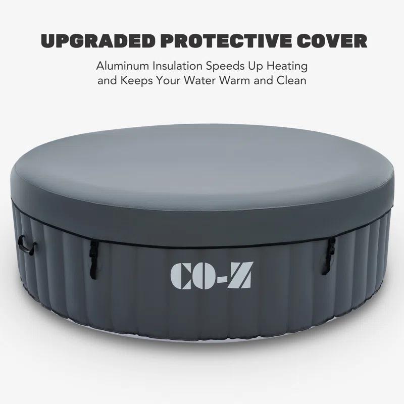 CO-Z 110 Volt 6 Person - Person 130 - Jet Vinyl Round Inflatable Hot Tub