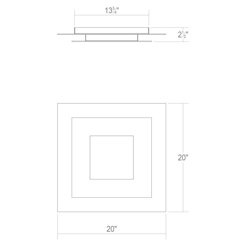 SONNEMAN Offset Glass LED Flush Mount