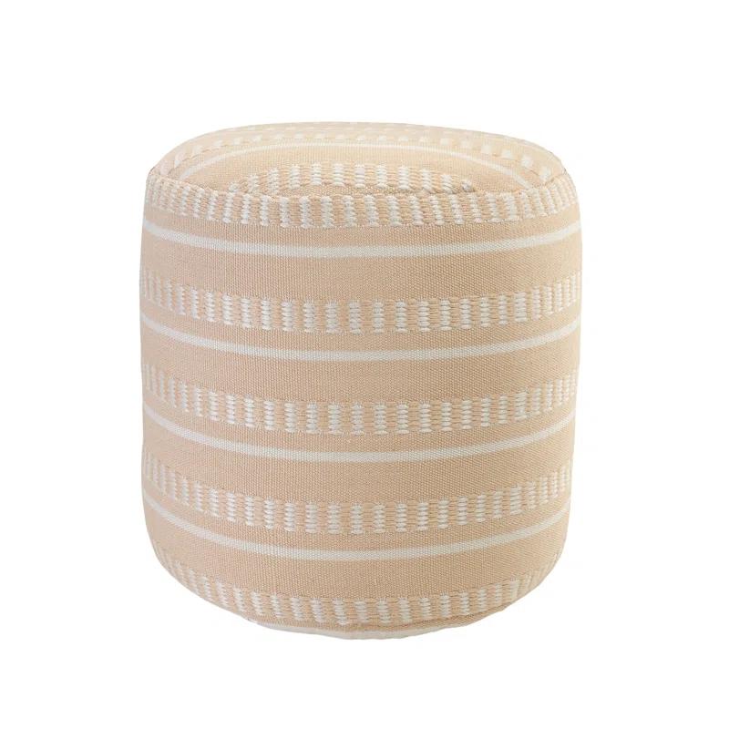 Langley Street® Lebo Coastal Striped Indoor/Outdoor Upholstered Pouf