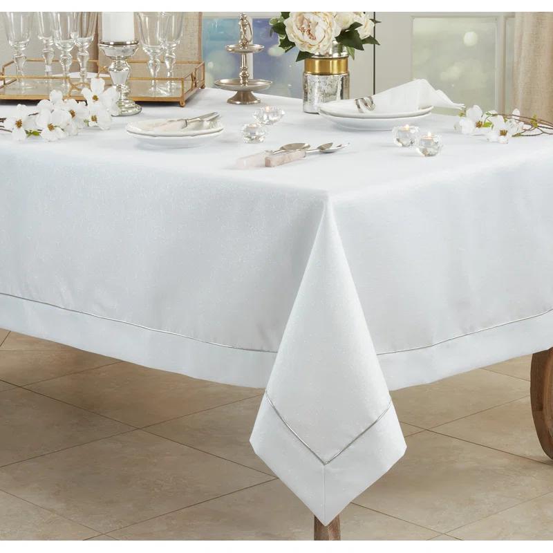 Saro Bourget Collection Shimmering Tablecloth with Piping Detail