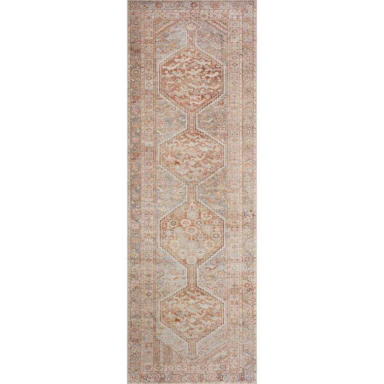 Jules Rug by Chris Loves Julia x Loloi - Tangerine and Mist / 2'6" x 12'