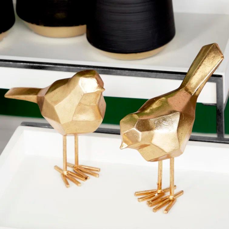 CosmoLiving by Cosmopolitan Polystone Bird Decorative Sculpture with Origami Accents