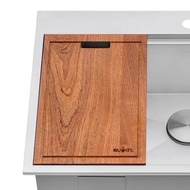 Ruvati LedgeFit Solid Wood Replacement Cutting Board for Ruvati Workstation Sinks