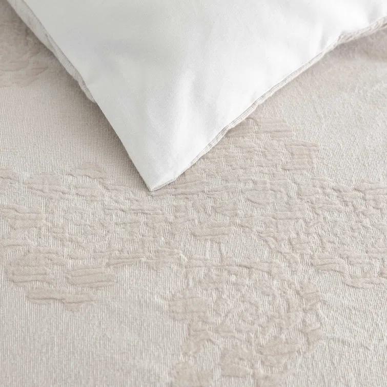 Vera Wang Vera Wang Roses Beige Cotton Duvet Cover Set