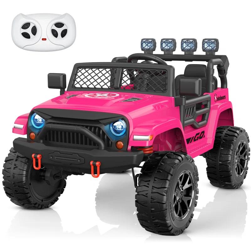 DEARAUTO DearAuto 24v Kids Ride On Car With Eva Tires, 4x75w Motors, Four Wheel Suspension, 3 Adjustable Speed, Mp3, Bluetooth,powered Ride On Truck For Kids