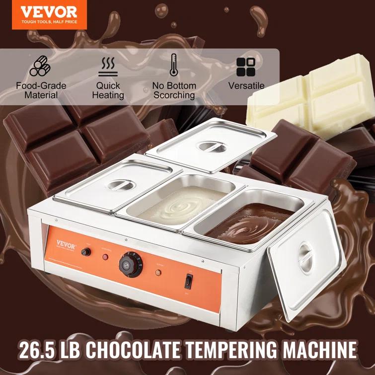 VEVOR VEVOR Chocolate Tempering Machine Chocolate Melting Pot 26.5 Lbs 3 Tanks