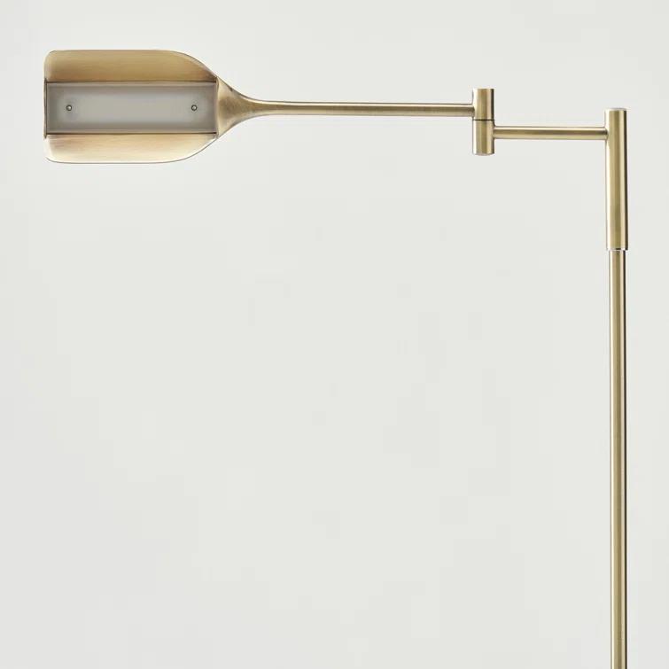 Brightech Leaf 53 in. Industrial Vintage Reading Floor Lamp with Metal Shade and 3-Way Dimming Options - Integrated LED Light