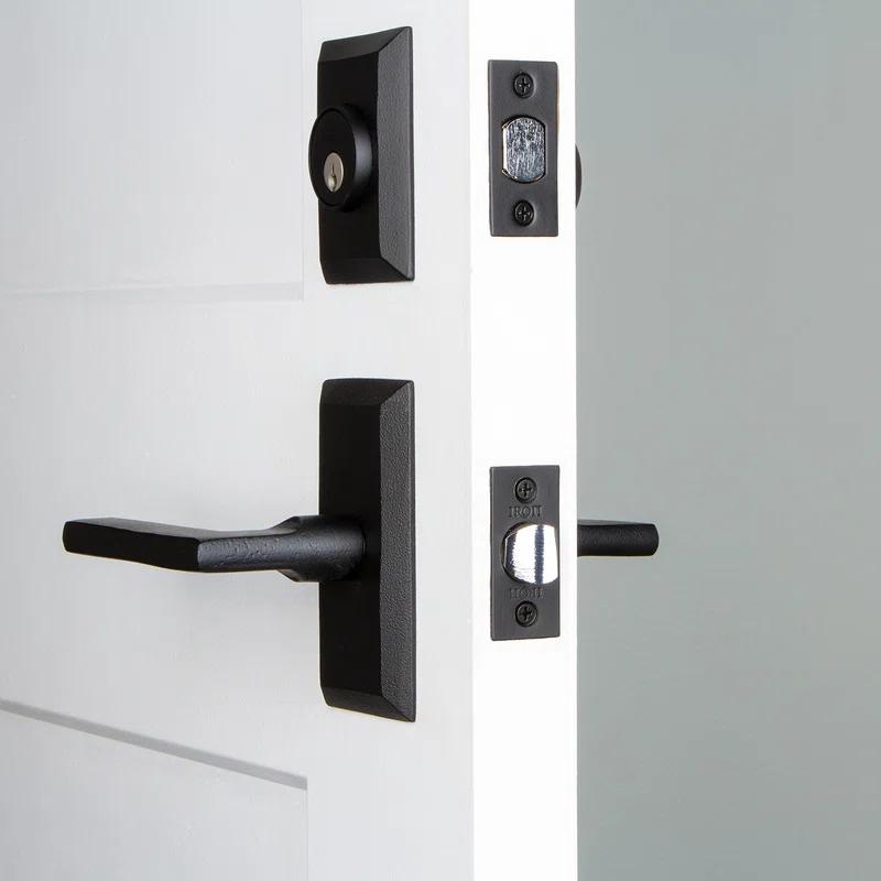 Ageless Iron 657698 Ageless Iron Vale Plate Entry Set with Single Cylinder Deadbolt and Dirk Lever