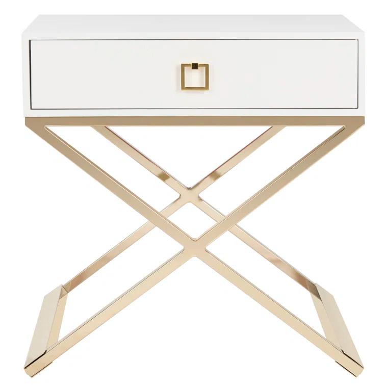 Zarina Modern Cross Leg End Table - White - Safavieh.