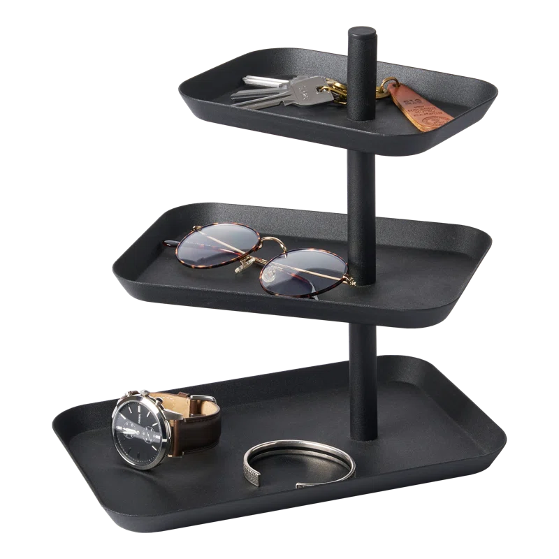 Yamazaki Home 3-Tier Accessory Tray - Jewelry Holder & Storage Organizer, Steel
