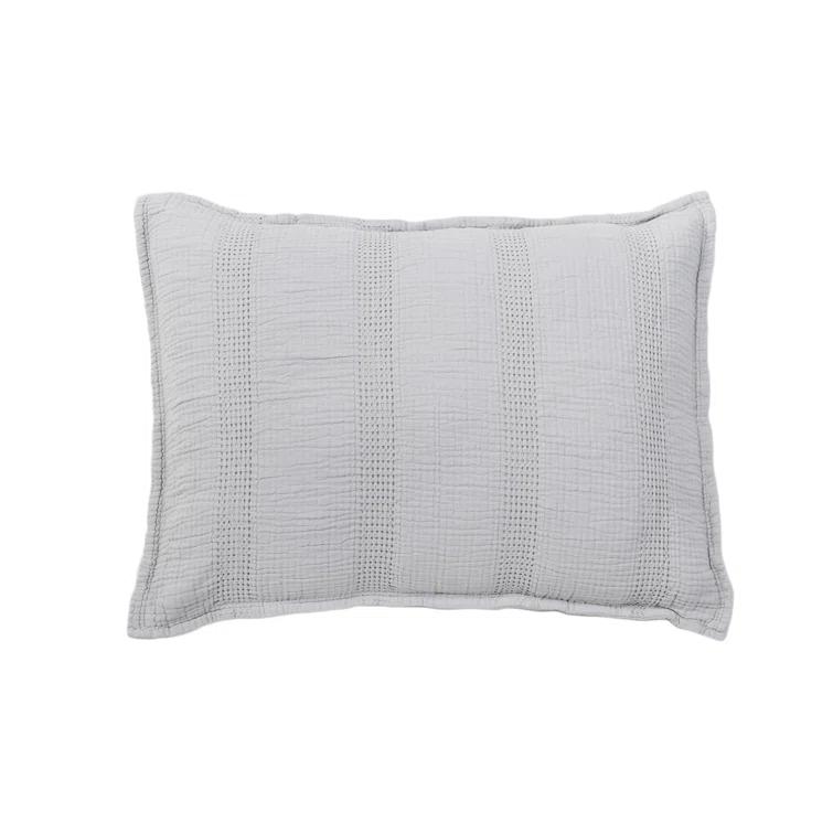 Nantucket Cotton Matelassé Sham by Pom Pom at Home - Grey / Standard