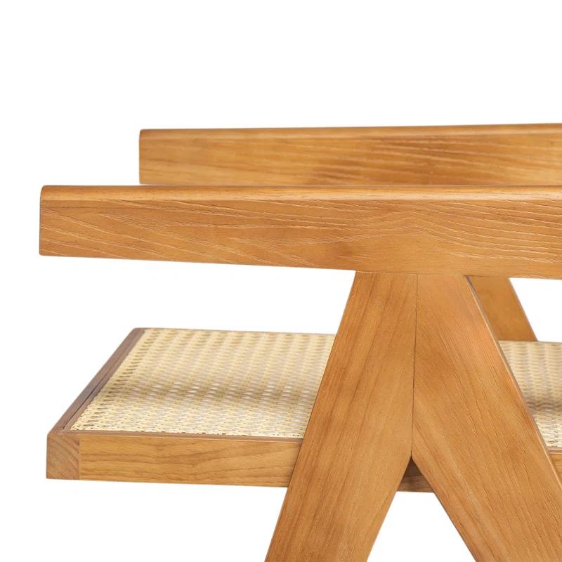 NFusion Darrell Rattan Dining Chairs With Rubber Wood Frame (Set of 2)