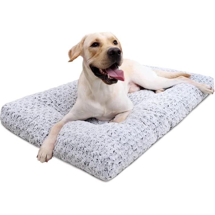 Tucker Murphy Pet™ Washable Dog Bed Deluxe Plush Dog Crate Beds Fulffy Comfy Kennel Pad Anti-Slip Pet Sleeping Mat