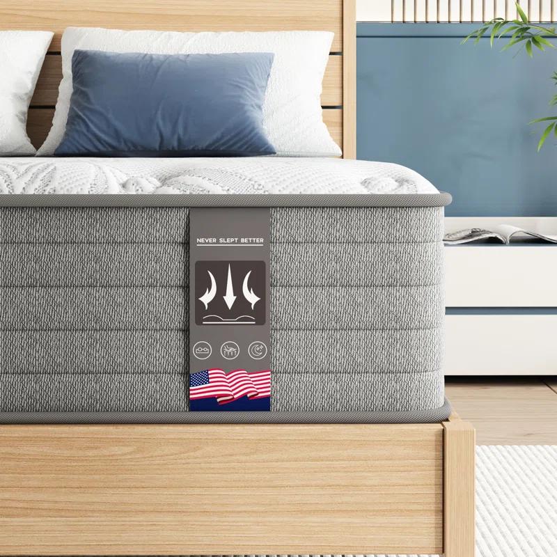 Alwyn Home Alwyn Home Cool 12" Hybrid Mattress Medium Firm Gel Memory Foam Mattress-10-Year Warranty- 100 Night Trial