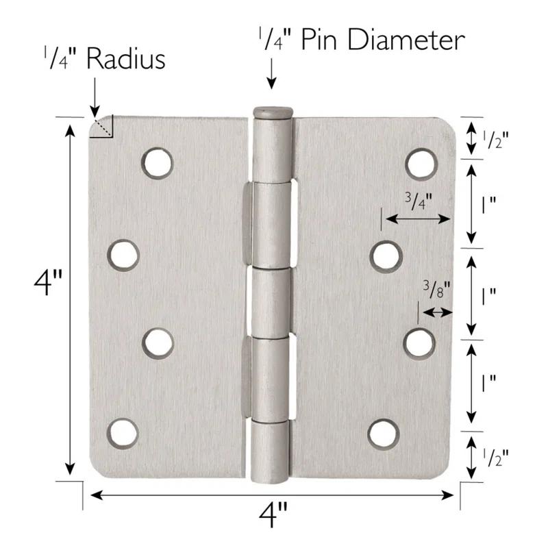 Design House 4" H x 4" W Butt Bearing Door Hinges (Set of 10)