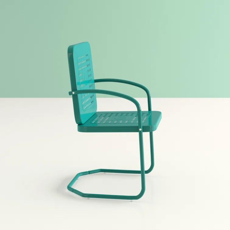 Hashtag Home Kutcher Powder Coated Steel Outdoor Lounge Chair (Set of 2) (Set of 2)