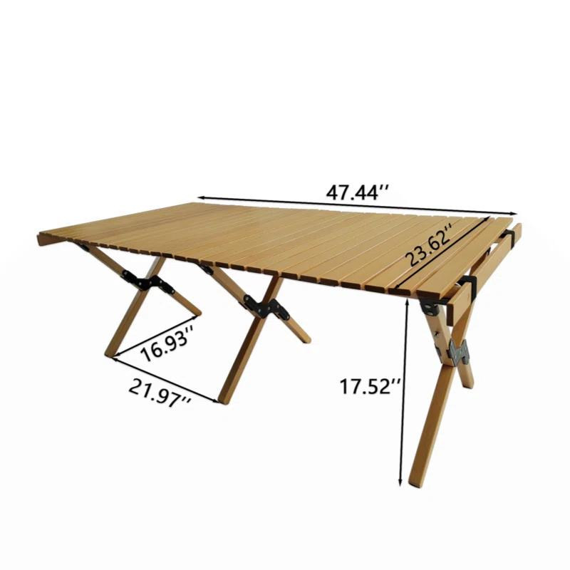 Multi-Function Wooden Foldable Portable Patio Dining Table, Naturalindoor And Outdoor Universal ,Natural