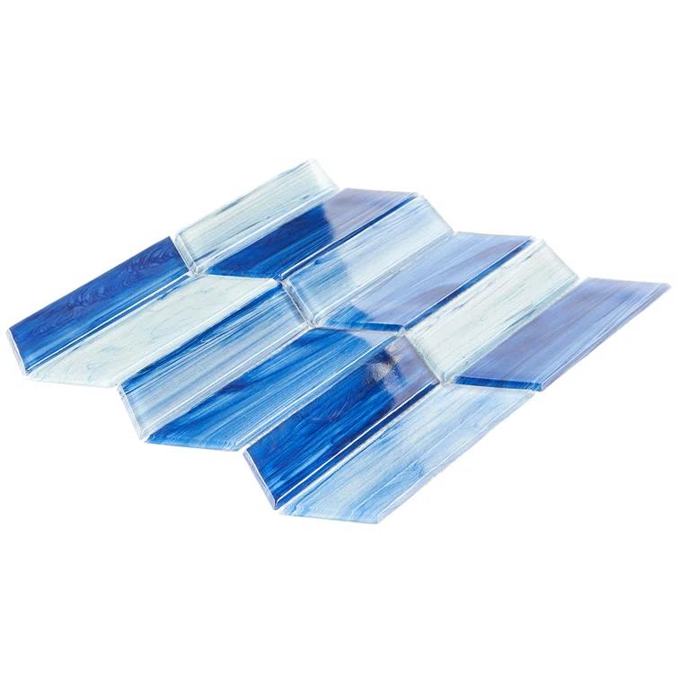 Bond Tile Tara Chevron 11.73 in. x 11.74 in. Molten Glass Mosaic Wall Tile (0.96 Sq. Ft. / Sheet)