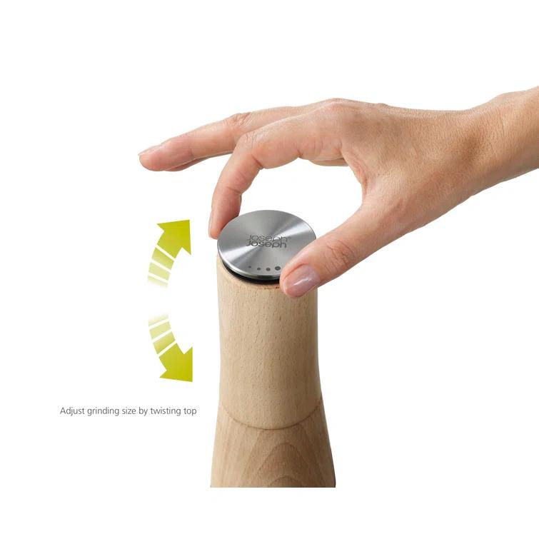 Joseph Joseph Joseph Joseph Milltop No-spill Beechwood Salt Mill