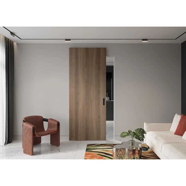 Belldinni Optima Paneled Manufactured Wood Composite Solid Core Interior Sliding Hidden Barn Door Without Base Board With Installation Hardware Kit | Wayfair