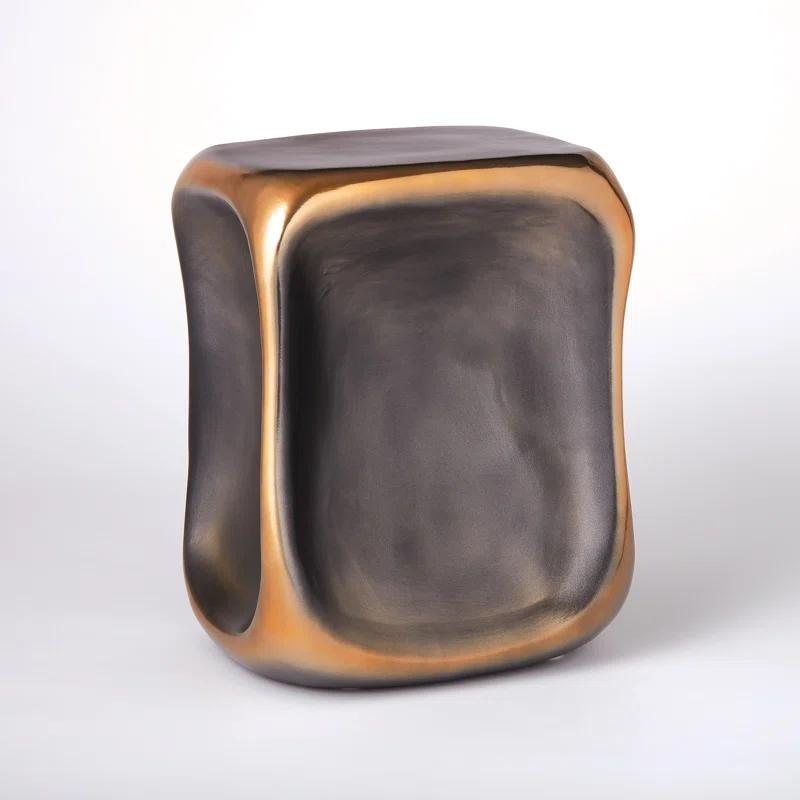 Global Views Formation Accent Table-Black/Gold-Sm