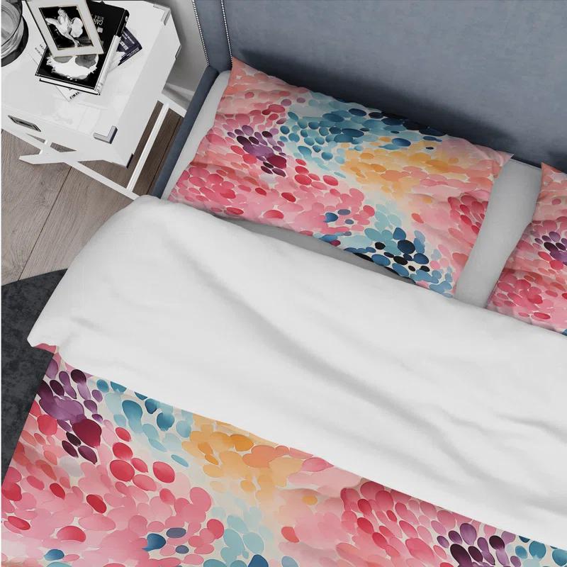 Watercolor Eccentricity Pink And Blue I No Abstract Duvet Cover Set