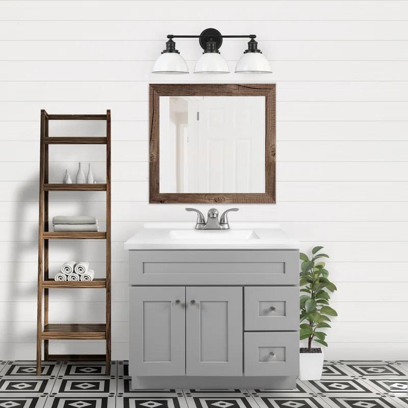 Brookings 37 Inch Solid Wood Bathroom Vanity with Modern Sink Top, Assembled, Sherwin Williams – Design House, 216218