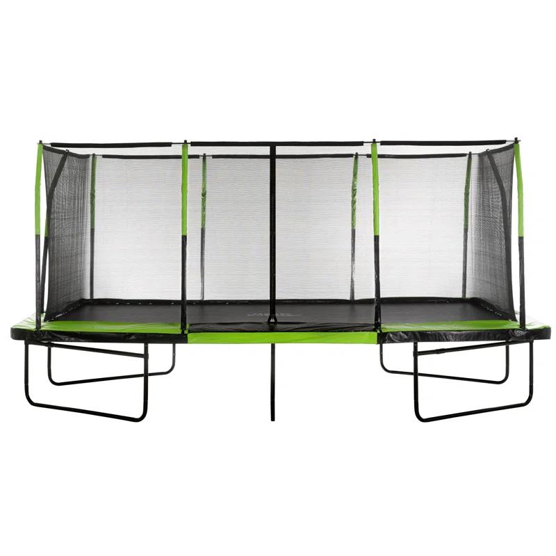 Upper Bounce Machrus Upper Bounce - Mega 10' X 17' Gymnastics Style, Rectangular Trampoline - Green/Black