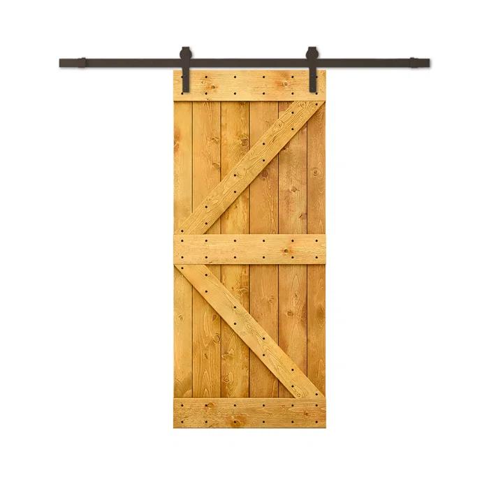 TMS 84'' Solid Wood Paneled Painted with Installation Hardware Kit Barn Door