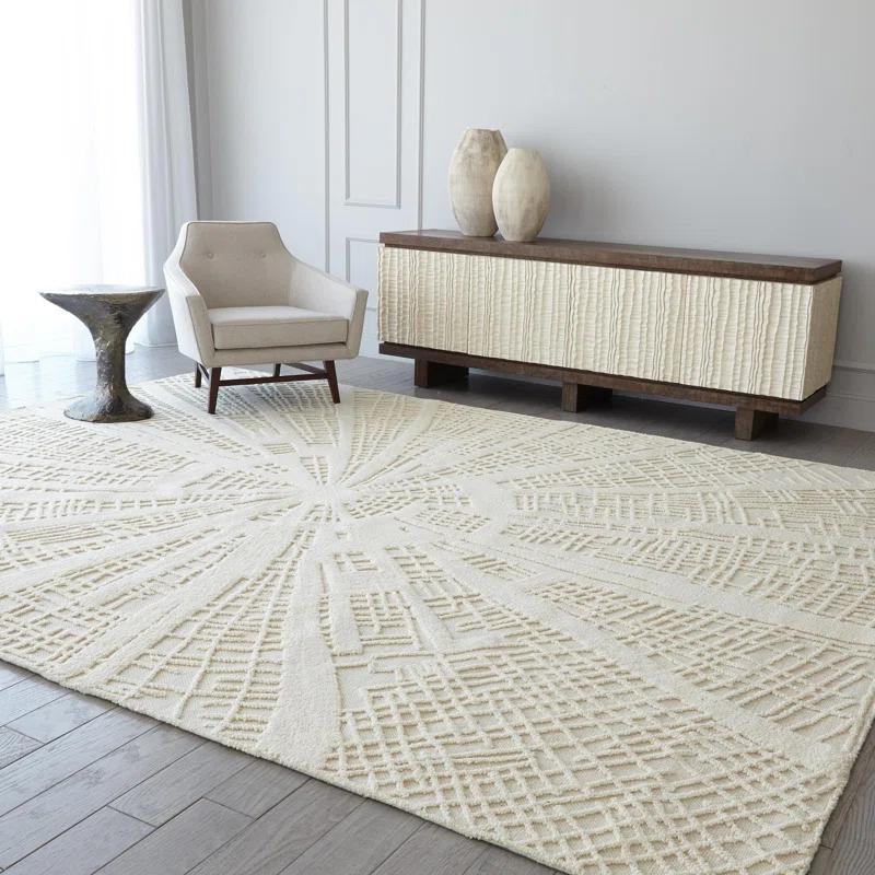 Global Views Vortex Rug-Ivory/Ivory