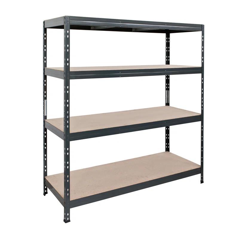 AR SHELVING AR Shelving Heavy Duty 4-Tier Powder-Coated Steel Garage Storage Shelving Unit in Matte Dark Gray, HDF Racks (59.4 in. W x 71 in. H x 24 in. D)