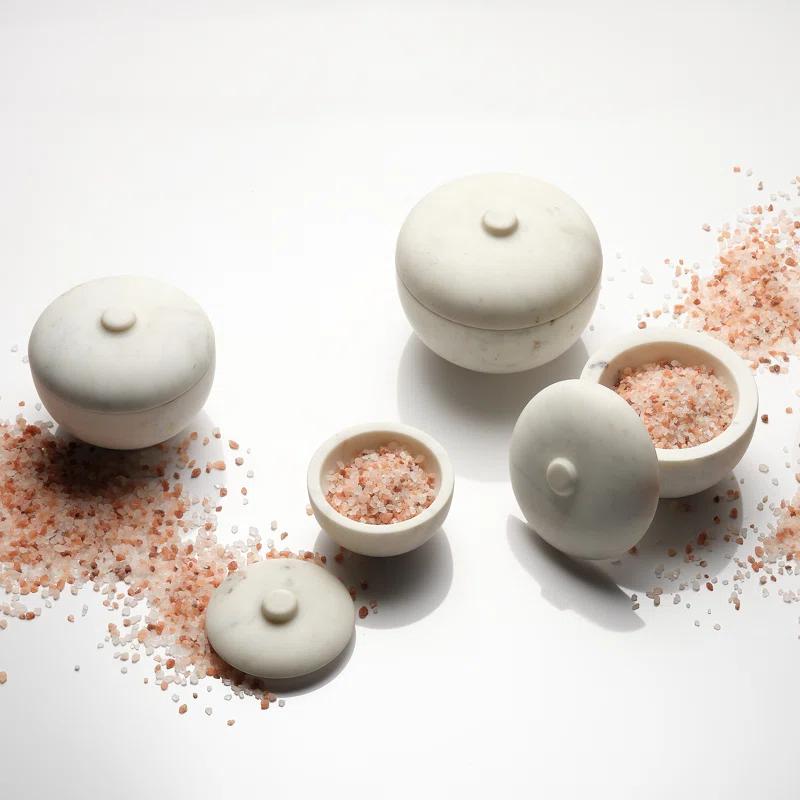 Odesky Lidded Bowl - White / Large