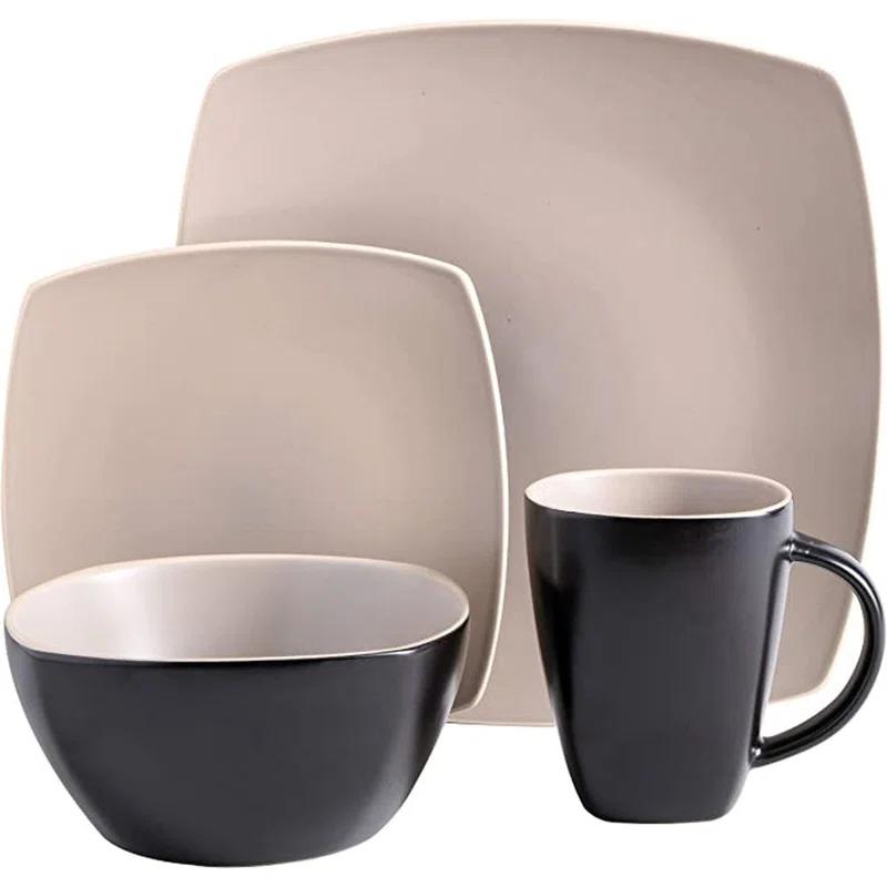 Soho Lounge Stoneware 16 Piece Dinnerware Set