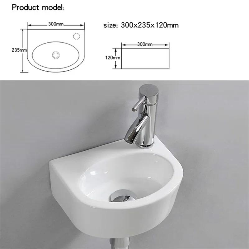 BTERAZ B085NFCP38 BTERAZ 9.25'' White Ceramic Oval Bathroom Sink
