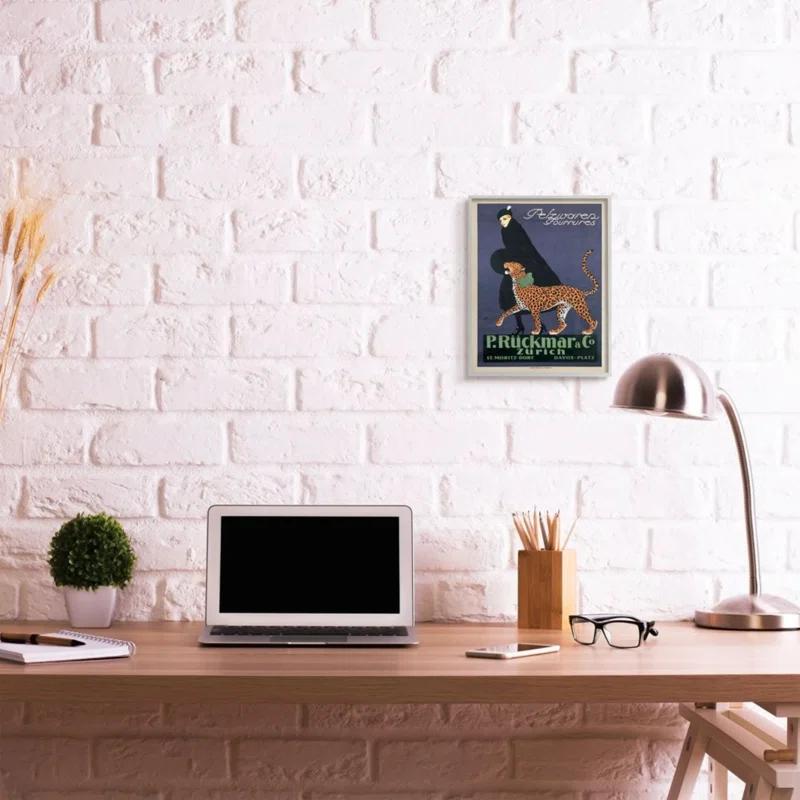 Stupell Industries " Vintage Women's Fashion Campaign With Leopard " by Ernest Montaut