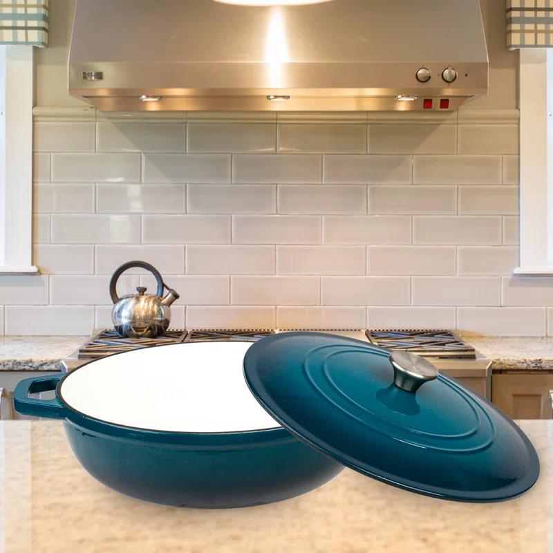 Lexi Home Lexi Home 5 qt. Enameled Cast Iron Round Braiser