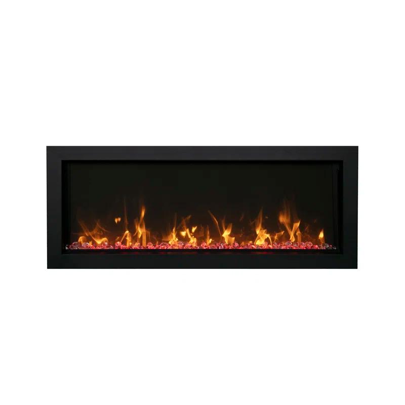 Amantii Rectangle Steel Electric Smokeless Outdoor Fireplace