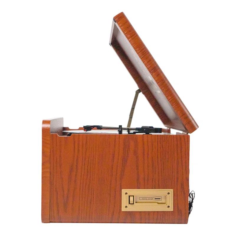 Victor 8-in-1 Wood Music Center with Bluetooth Vinyl Record Player