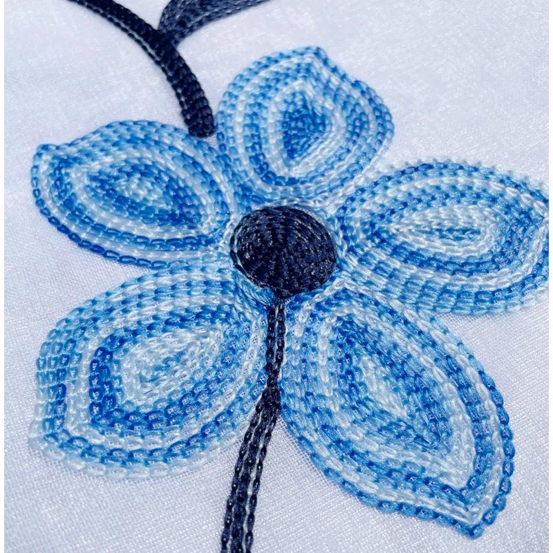 Red Barrel Studio® Embroidery Sheer Curtain 2 Panels Set Luxury Window Curtain Attached Valance With Satin Backing And 2 Tie Backs