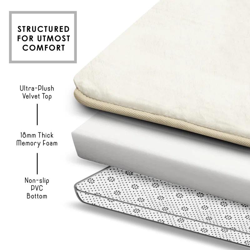 Clara Clark Ultra Soft and Absorbent Memory Foam Bath Rug Set with Non-Slip Backing