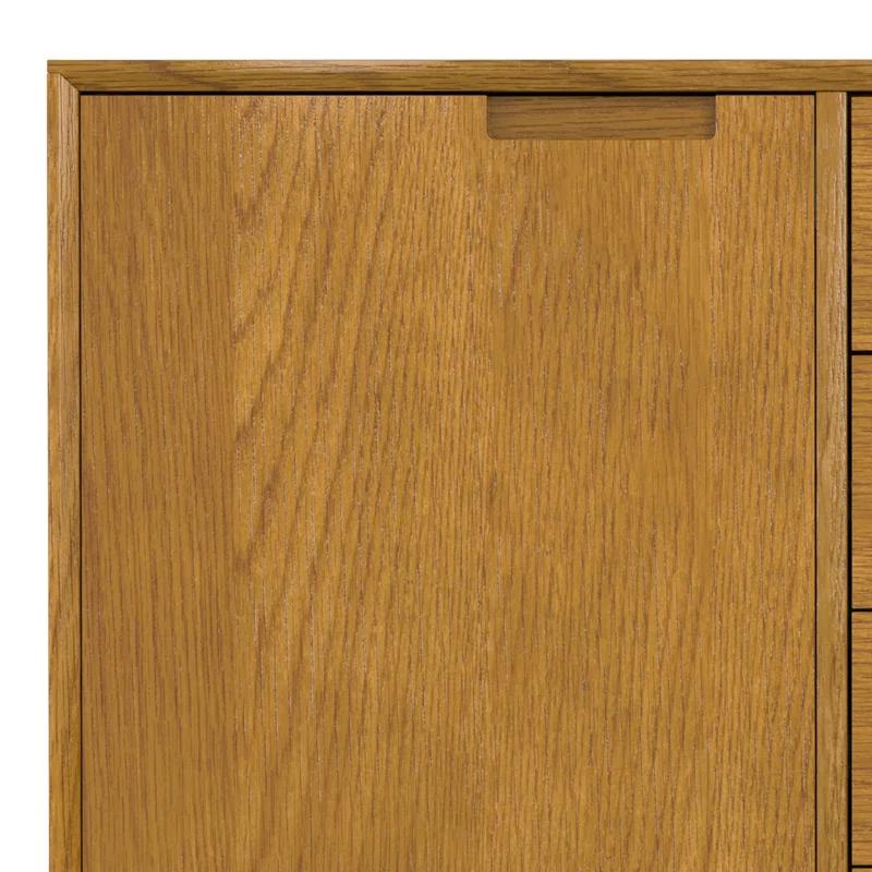 Simpli Home Banting 60"W Solid Wood Industrial 2-Door Sideboard Buffet with 4 Center Drawers