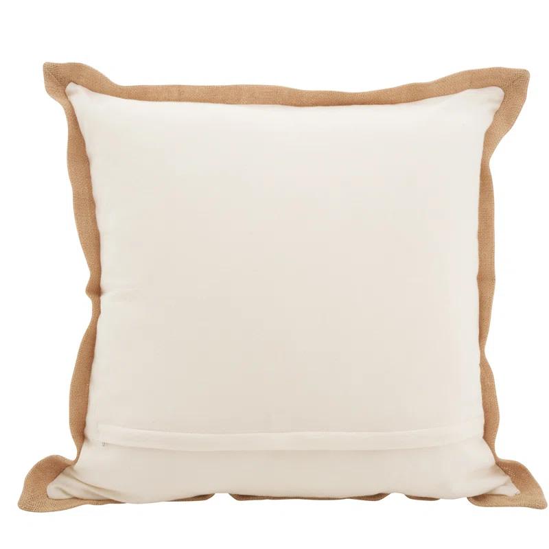 Saro Neptunian Collection Embroidered Cotton Throw Pillow