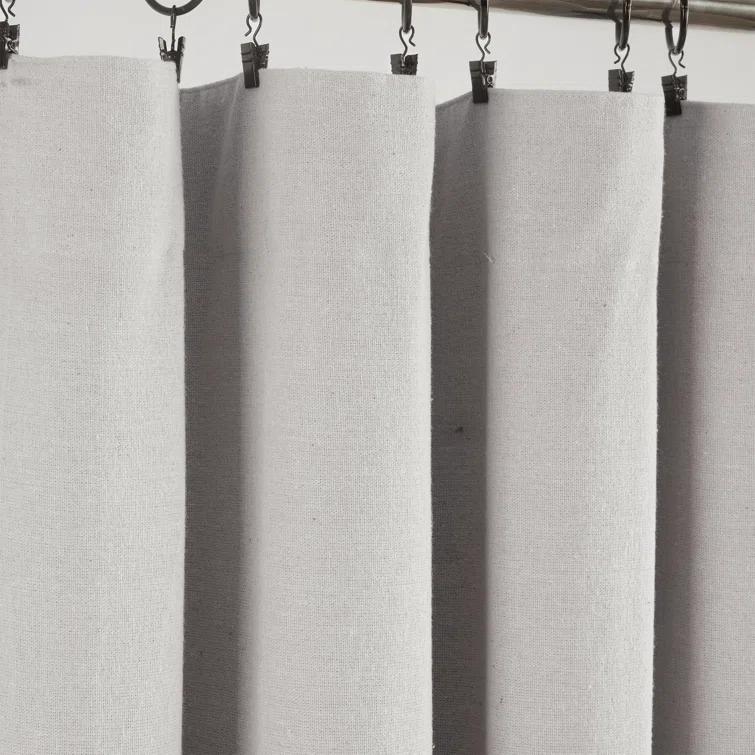 Lush Decor Linen Button Cotton Blend Blackout Curtain Single Panel