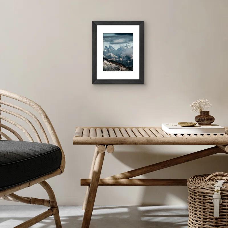 Americanflat Americanflat Picture Frame - Frame with Mat - Wide Molding - Shatter-Resistant Glass